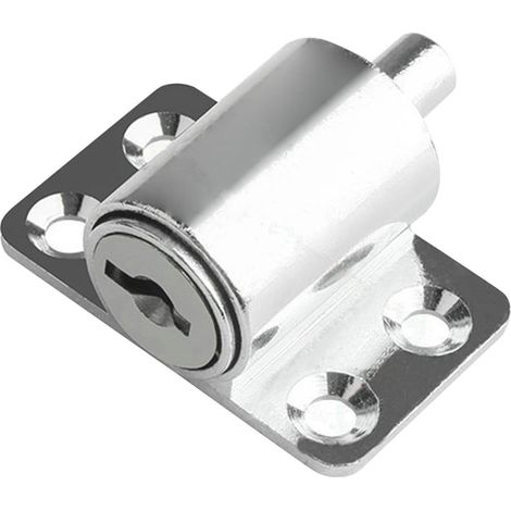 Verrou de sécurité antivol pour porte, finition alliage, peinture, avec clés, pour armoires et autres meubles de maison, gris clair (1/5)