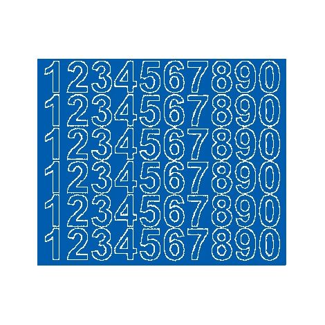 Adesivi numerici autoadesivi da 3 cm, blu lucidi (1/2)