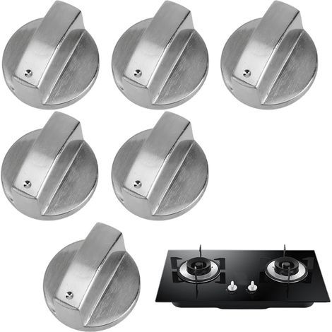 6 Pieces Hob Knob, 6mm Button Cover, Universal Replacement Accessory For Gas Stove, Heating Controller, Precise Oven Temperature Control (1/5)