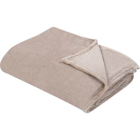 Manta beige 150 x 200 cm poliéster colcha cubrecama suave moderno Bayburt (1/5)