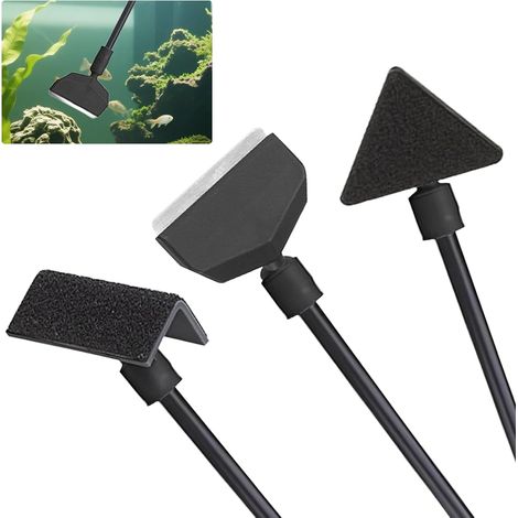 Nettoyage Aquarium 3 en 1 pour Aquarium, De Vitres, Kit De Nettoyage pour Aquarium, Accessoires D'aquarium, Outils De Amovibles pour Epuisette Aquarium, Nettoyeur D'aquarium (1/5)