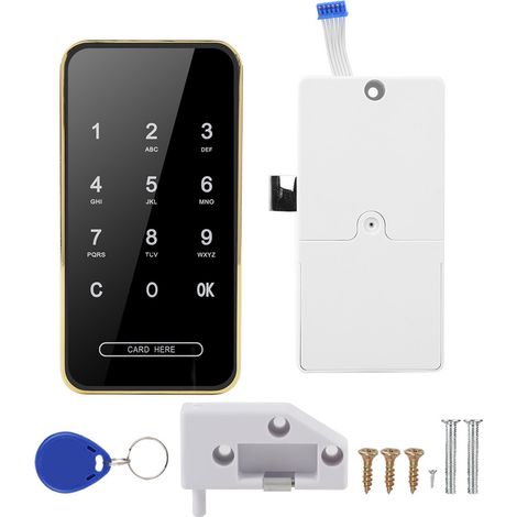 Cadenas électronique sans clé RFID écran tactile pour armoire à chaussures classeur casier - Étiquette RFID dorée (1/5)