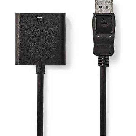Adaptador displayport displayport macho dvi d 241 pines hembra 1080p niquelado recto 020m redondo pvc abs negro caja