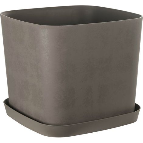 Vaso da fiori quadrato - GARDEN ID - Swing Quadrato - 36 L - 40 x 40 h 32 cm - Torba