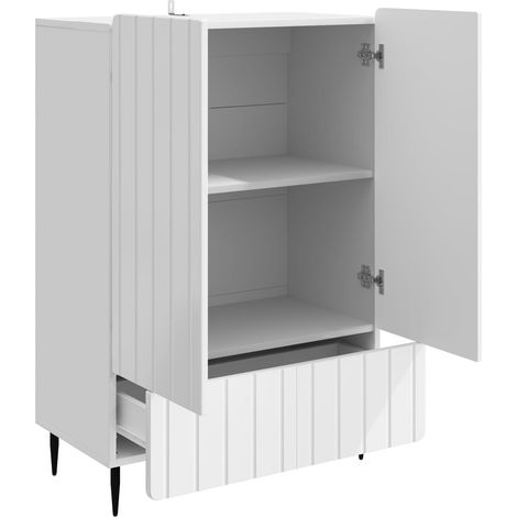 Maison Exclusive - Credenza Bianco Lucido 66 x 34,5 x 97 cm Legno ingegnerizzato