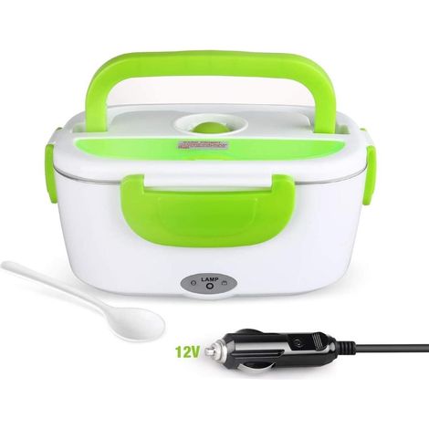 Boîte à lunch électrique de voiture en acier inoxydable, chauffe-plats portable, thermos électrique de 1,2 L, récipient alimentaire chauffant pour voiture (1/5)