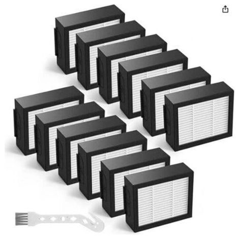 Filtres pour aspirateurs robots - Filtres HEPA de remplacement - pour aspirateurs robots iRobot i7, i7+, E5 et E6 - Ensemble de 12 pièces (1/4)