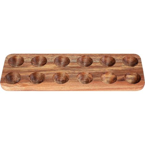 Boîte à œufs japonaise en bois à 12 compartiments, double rangée, rangement pour la maison, support à œufs et accessoires de cuisine. (1/4)