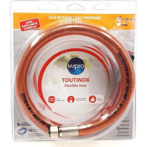 Tubo VISSINOX butano propano 1,50m durata illimitata originale - Accessori e prodotti - WPRO - 975443662894996295