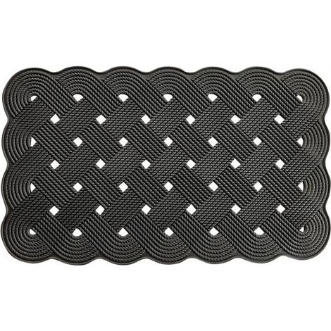Alfombra trenzada de caucho de 6 mm de grosor, 45x75 cm - Idmat (1/4)