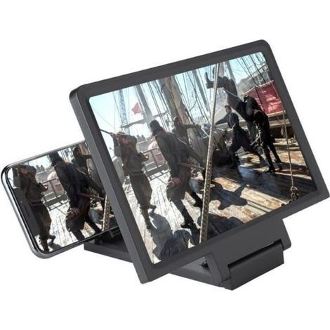 pair Loupe Agrandisseur d\\'écran - HB010 - Amplificateur 3D - 7 pouces - Support pour smartphone - Noir (1/4)