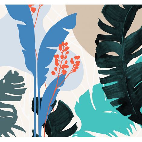 Papier peint panoramique romantique,modern Formes Tropicales (1/5)
