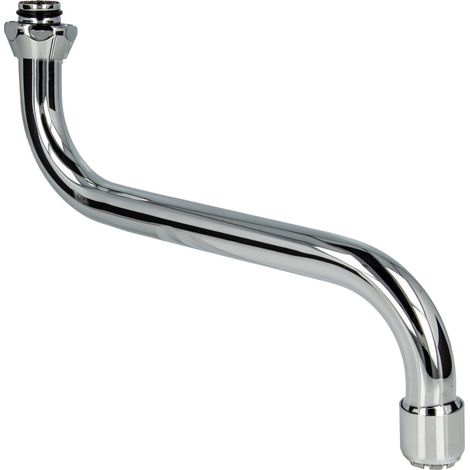 tecuro S-Auslauf für Niederdruck Wand-Armaturen 3/4 Zoll konisch dichtend, Länge 200 mm, Messing verchromt (1/5)