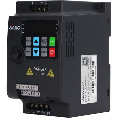 Variador de frecuencia AIPERQ Jeffergarden 220 VCA 0,75 kW, monofásico de 220 V a 220 V, mini variador de frecuencia con control vectorial (220 VCA 0,75 kW) (1/3)