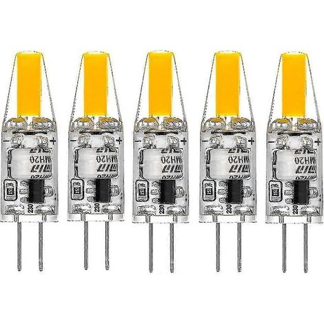 Ampoule LED G4 220 V 3 W 2700 K blanc chaud 160 lm en silicone, remplace les ampoules halogènes traditionnelles de 30 W, lot de 5 - Idéale (1/5)