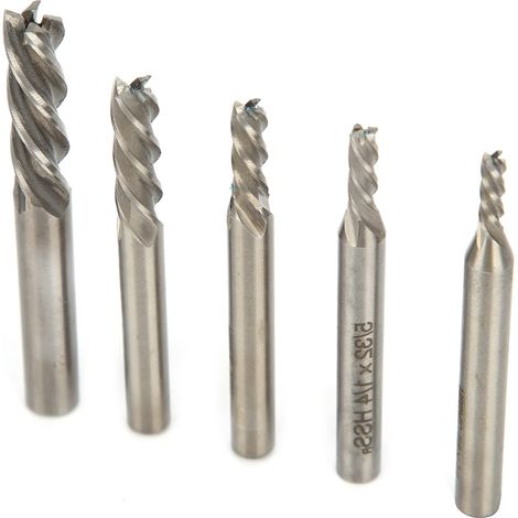 Ensemble de 5 fraises professionnelles en acier rapide pour défonceuse CNC, accessoires de gravure et de fraisage (1/5)