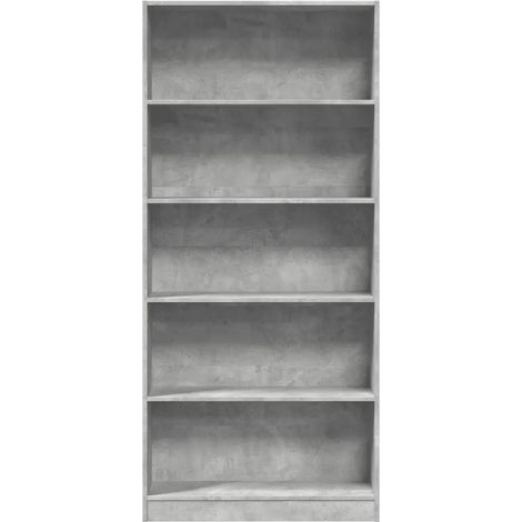 Bücherregal Betongrau 80x24x176 cm Holzwerkstoff vidaXL661450
