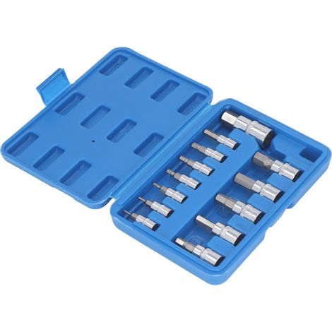 Lot de 13 douilles à douille hexagonale 1/4 3/8 1/2 pouce entraînement H2 à H14mm kit de clés torx pour entretien (1/5)