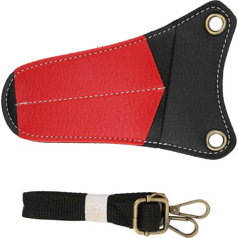 Étui pour ciseaux de coiffeur en cuir PU rouge avec bandoulière (1/5)