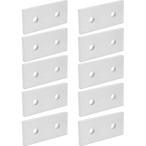 10 Pièces Plaque de Jonction Aluminium Plat pour Profilé 4040, Fixation Verticale à 2 Trous