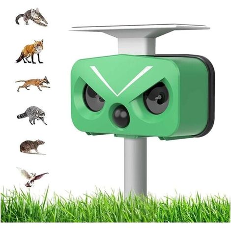 Ultrasonic Cat Repellent, Outdoor Cat Ultrasonic, Dog Repellent, Solar Charging, USB Charging Prevents Dogs and Cats, Birds, for Gardens, Fields, Kindergartens MUMU (1/4)