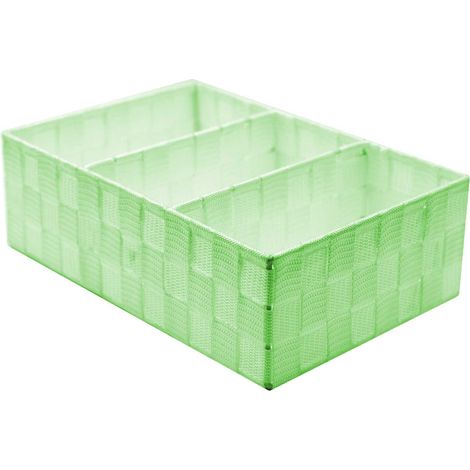 Cassetto poliestere verde chiaro 3 scomparti rettangolare cm 31x21h10