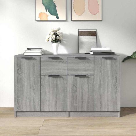 Lot de 2 Buffets Bahut Meubles de rangement Commode Sonoma gris 60x30x70 cm Bois d'ingénierie BV653445 - BonneVie (1/5)