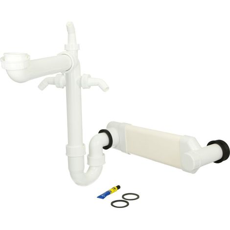 Siphon gain de place 1 1/2’’ sortie tube plat vers le bas, DN40/50