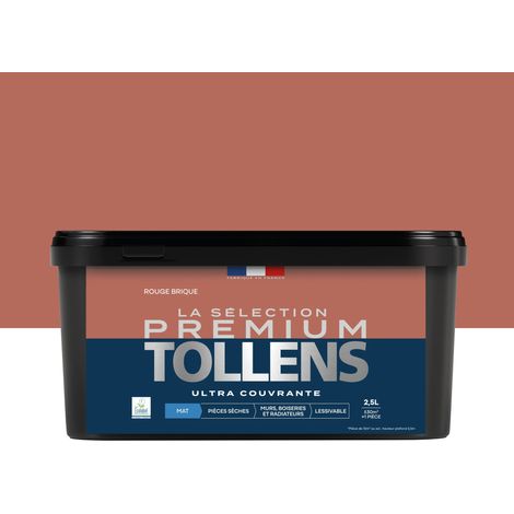 Tollens - Peinture intérieure couleurs - La Sélection Premium Mat - Ultra Couvrante - Rouge Brique 2,5 L - 30m²