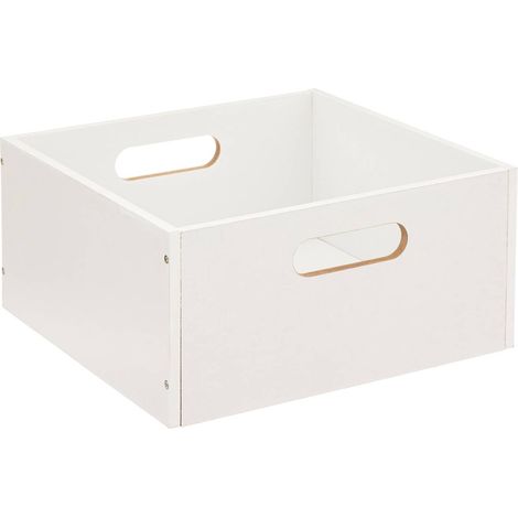Aufbewahrungsbox mit Tragegriffen, Holzimitation, 32 x 15 cm