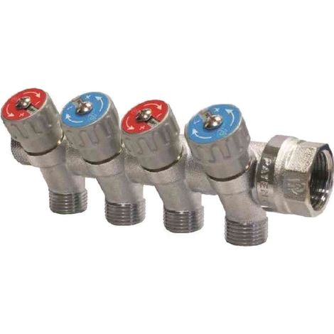 Collettore lineare per sanitari serie miki 3/4" a 4 vie Rinaldi e pettinaroli