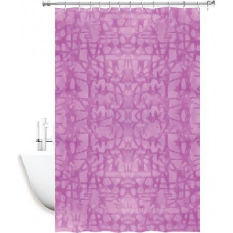 TRADE SHOP - Tenda Doccia Vasca Antimuffa Impermeabile Rosa/fuxia 180x220 Cm Con Anelli 52131 - (1/3)