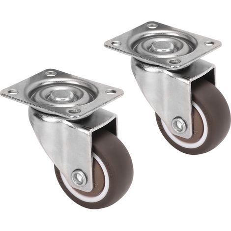 Ruedas metálicas de 2 piezas, capacidad de 15 kg, plataforma giratoria cromada, antideslizante, resistente a los arañazos, flexible (1/5)