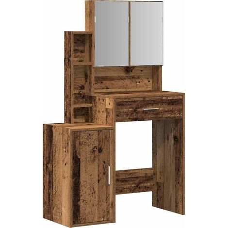 Maison Exclusive - Tavolo da Trucco con cassetto Legno vecchio 80 x 35 x 132 cm