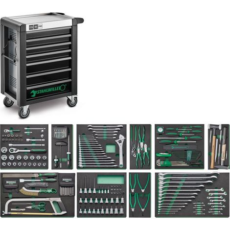 Stahlwille Ensemble d'outils avec chariot d'atelier n°95/250QR Tiroir 7 anthracite, RAL 7016 250 pcs (1/2)