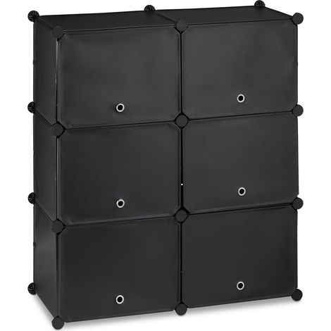 Scarpiera modulare piccolo ingresso 12 scomparti stoccaggio ottimale design pulito in plastica nera 130010977