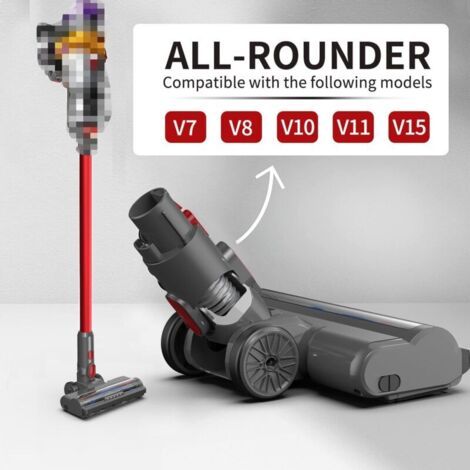 NALOOKAMIC Brosse Compatible avec Dyson Aspirateur V7, V8, V10, V11, V15 Tête de brosse de nettoyage électrique avec lumière frontale Pour sols durs et moquettes à poils courts.
