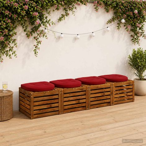 vidaXL 4-Piece Seat Cushions 4 pcs 100% Polyester Wine Red (1/5)