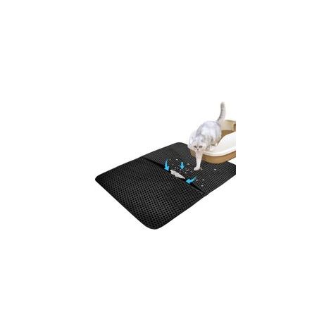 Litière pour chat imperméable et pliable, design nid d'abeille double couche – Taille L, non toxique, facile à nettoyer– (1/3)