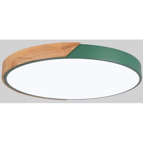 Plafonnier LED vert - Convient aux chambres, salons, hôtels, bureaux, etc. - 1 pièce, 30 cm, 18 W, lumière chaude (1/3)