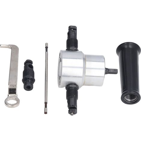 Grignoteuse à tôle à double tête avec réglage de la lame, accessoire de perçage multifonctionnel haute dureté, kit d'outils de grignotage de métaux (1/5)