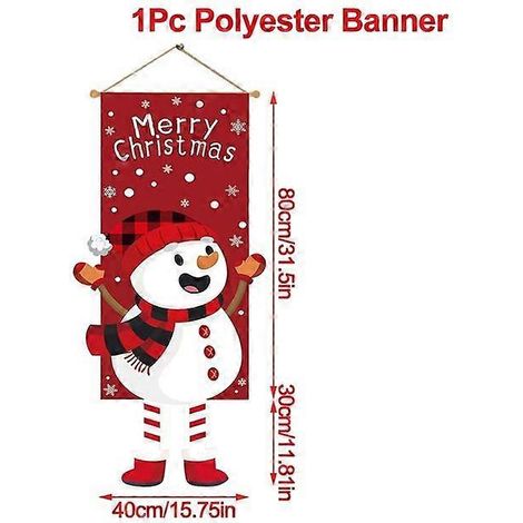 Décorations de Noël à suspendre : bannière pour porche ou porte, ornements pour la maison, cadeaux de Noël, décorations de Noël et de Nouvel An, style G (1/5)