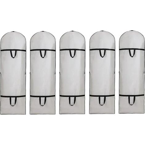 Sacchetto porta abiti, antipolvere, multiuso, bianco - 5 pezzi, 60180 cm (1/2)