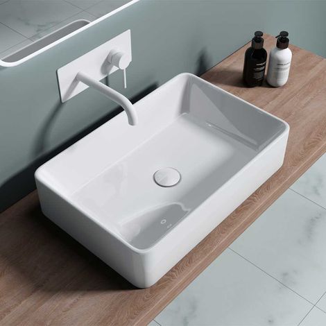 Durovin Bathrooms - Countertop Sink - Rectangular Upright Wall Flat Bottom 580 x 380 x 130mm (1/5)