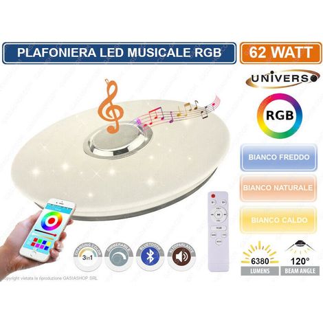 Trade Shop - PLAFONIERA LED 3IN1 RGB 62W CIRCOLALO STELLATOOTH ALTOPARLANAT APP - (1/5)