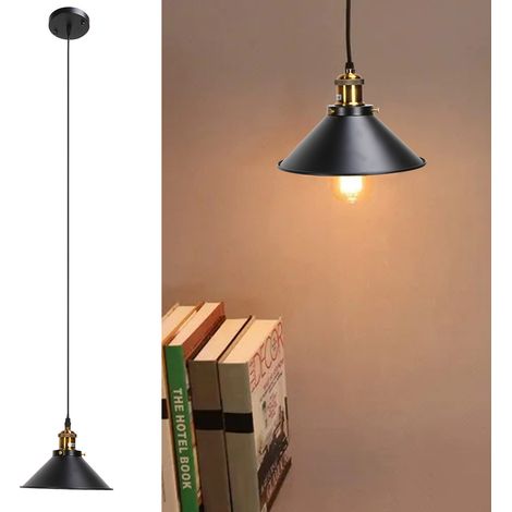 Plafonnier minimaliste style rétro industriel E27 en fer noir, style ferme, cage métallique, idéal pour couloir, cuisine ou escalier. Trois lots vendus. (1/5)