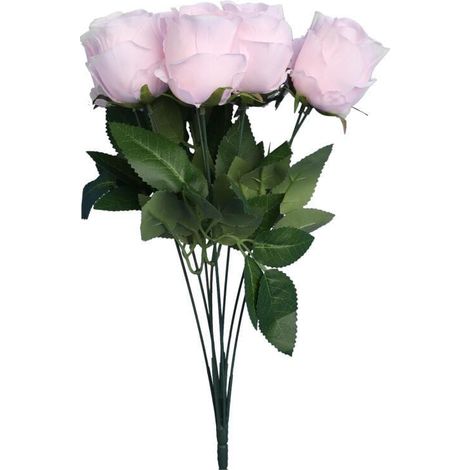 Bouquet de 9 roses de 45 cm, rose clair (1/3)