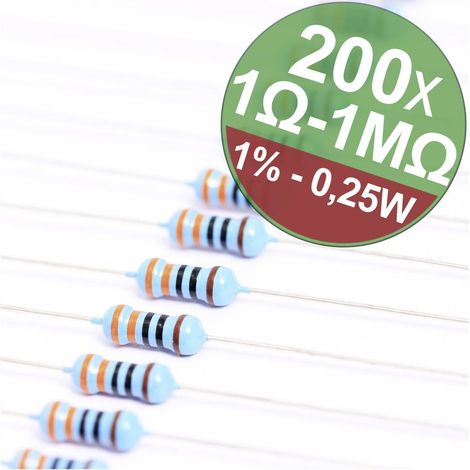 Quadrios 22P035 22P035 Jeu de résistances à couche métallique sortie axiale 0.25 W 1 % 1 set X571222