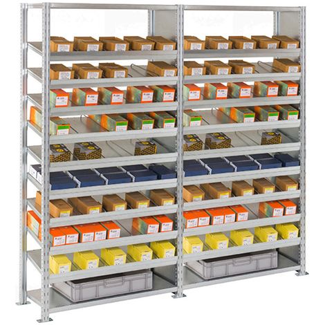 Rayonnage visserie 11 niveaux - Module de départ - 2000x1000x400mm - Charge max 150kg/niveau - RAY/VISSERIE/D