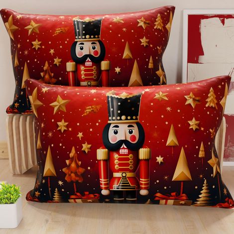 Paire de Housses de Coussin en Microfibre 40x80 cm, Coussins Décoratifs de Noël pour Chambre, Canapé, Salon, Lot de 2 Housses de Coussin, Taie d'oreiller de Noël 1